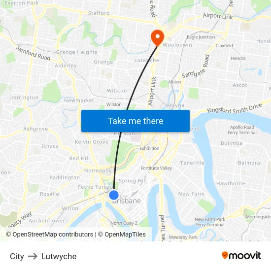 City to Lutwyche map
