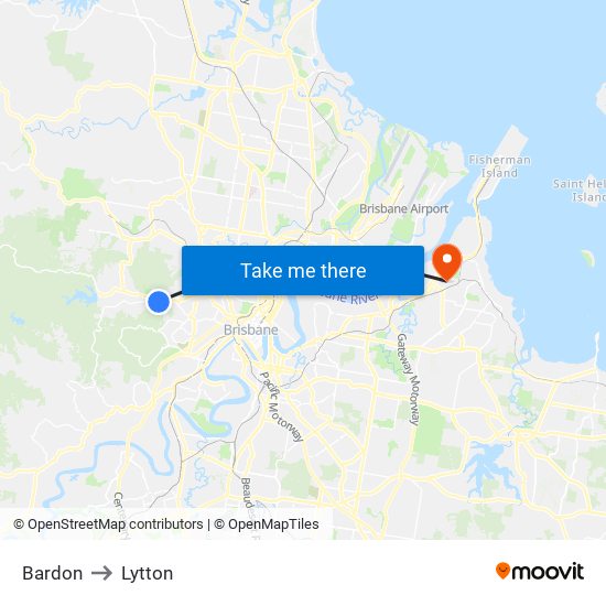 Bardon to Lytton map