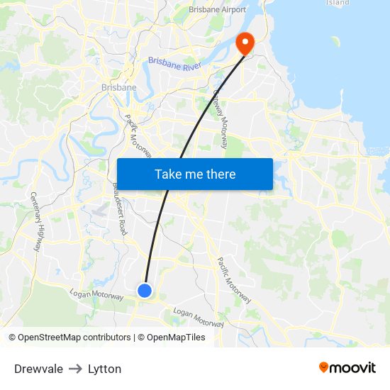 Drewvale to Lytton map