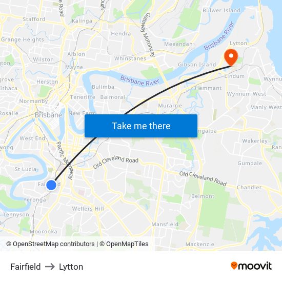 Fairfield to Lytton map