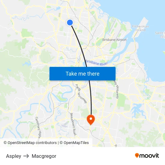 Aspley to Macgregor map