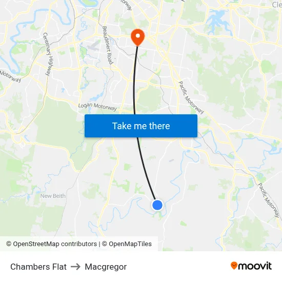 Chambers Flat to Macgregor map