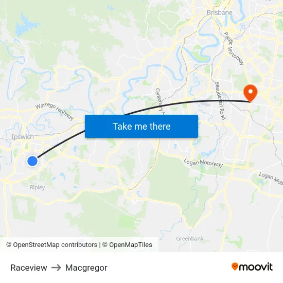Raceview to Macgregor map