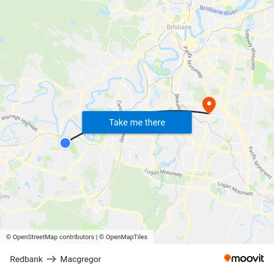 Redbank to Macgregor map