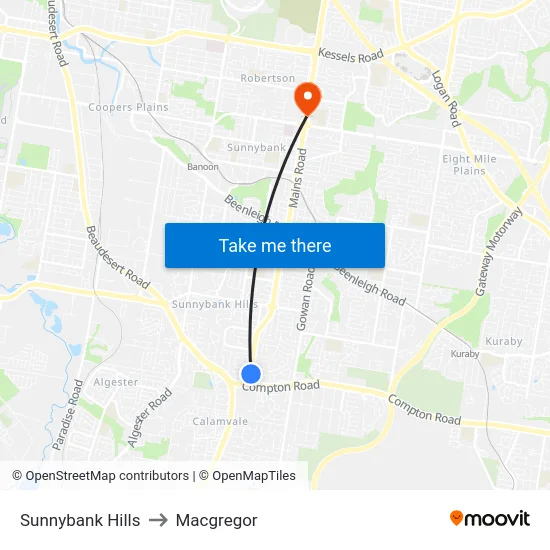 Sunnybank Hills to Macgregor map