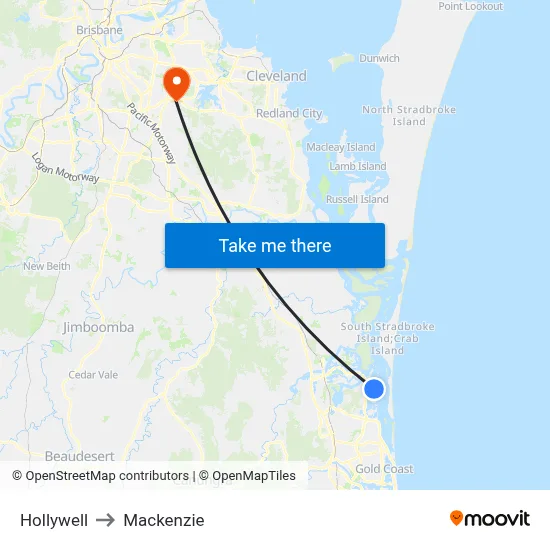 Hollywell to Mackenzie map