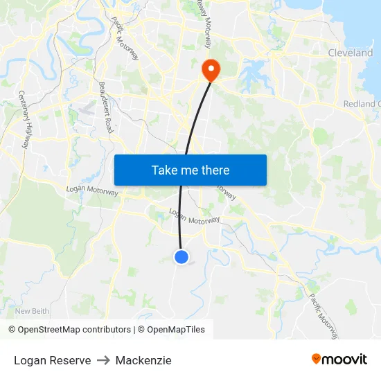 Logan Reserve to Mackenzie map
