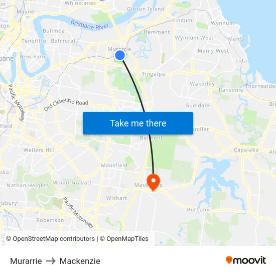 Murarrie to Mackenzie map