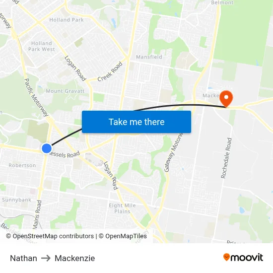 Nathan to Mackenzie map