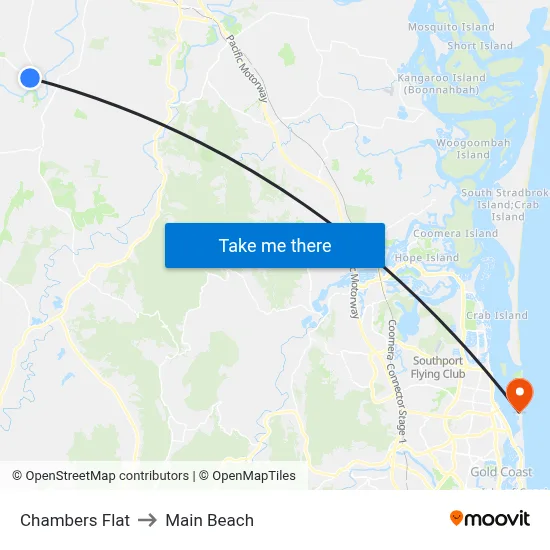 Chambers Flat to Main Beach map