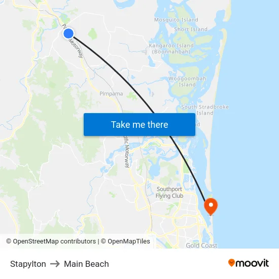 Stapylton to Main Beach map