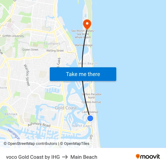 voco Gold Coast by IHG to Main Beach map