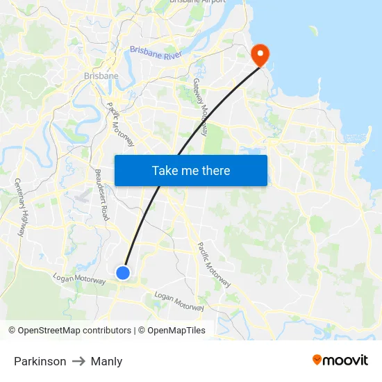 Parkinson to Manly map