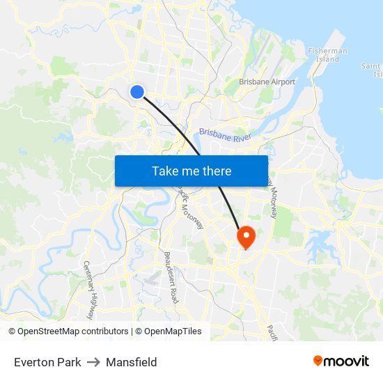 Everton Park to Mansfield map