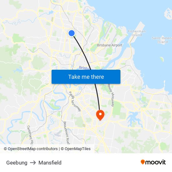 Geebung to Mansfield map
