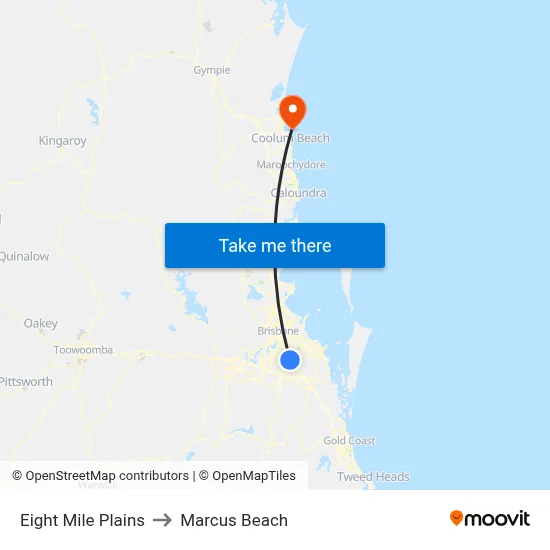 Eight Mile Plains to Marcus Beach map