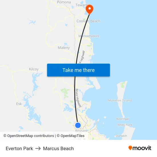 Everton Park to Marcus Beach map