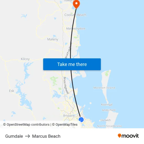Gumdale to Marcus Beach map
