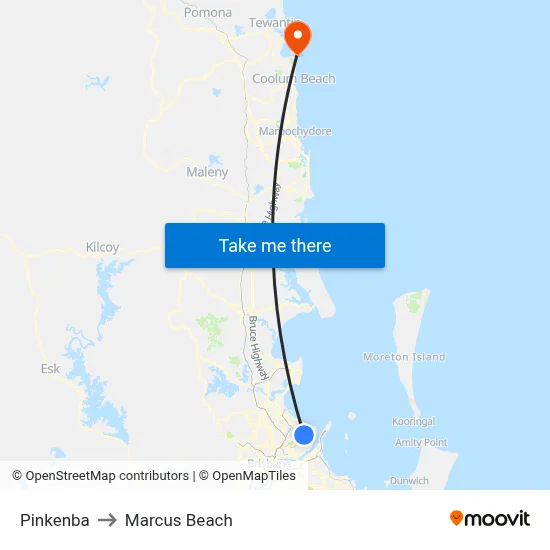 Pinkenba to Marcus Beach map