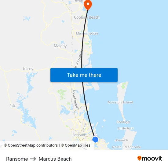 Ransome to Marcus Beach map