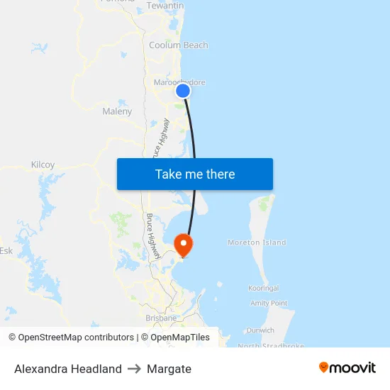 Alexandra Headland to Margate map
