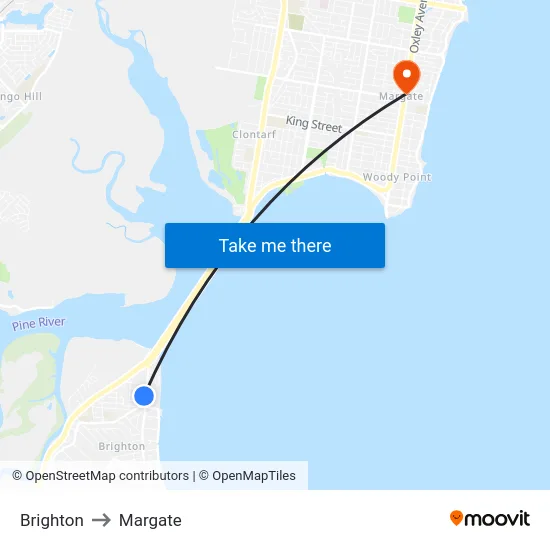 Brighton to Margate map