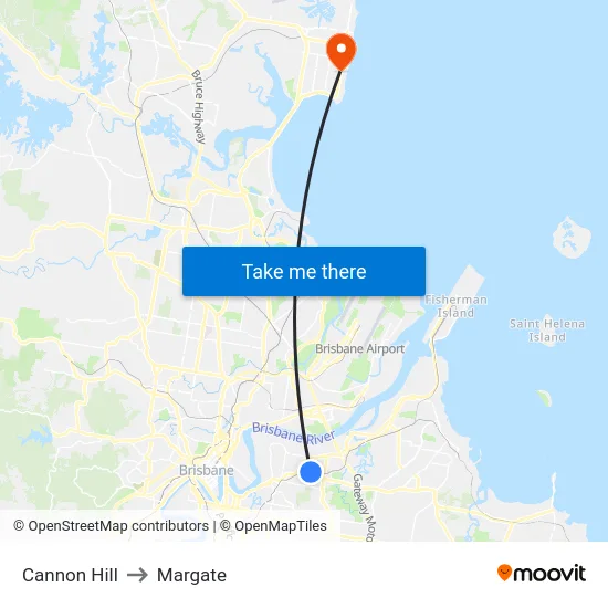 Cannon Hill to Margate map