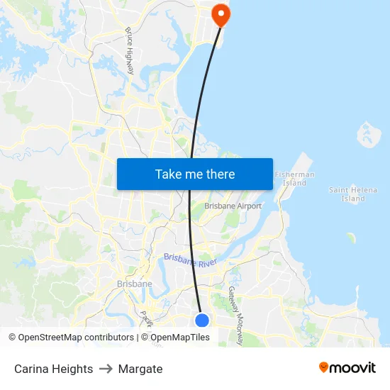 Carina Heights to Margate map