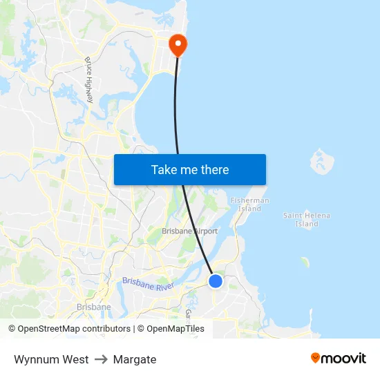 Wynnum West to Margate map