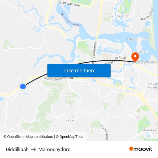 Diddillibah to Maroochydore map