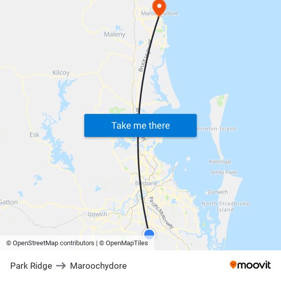 Park Ridge to Maroochydore map