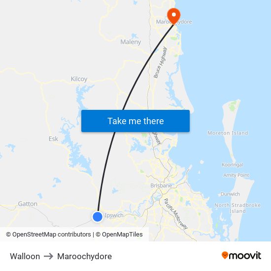 Walloon to Maroochydore map