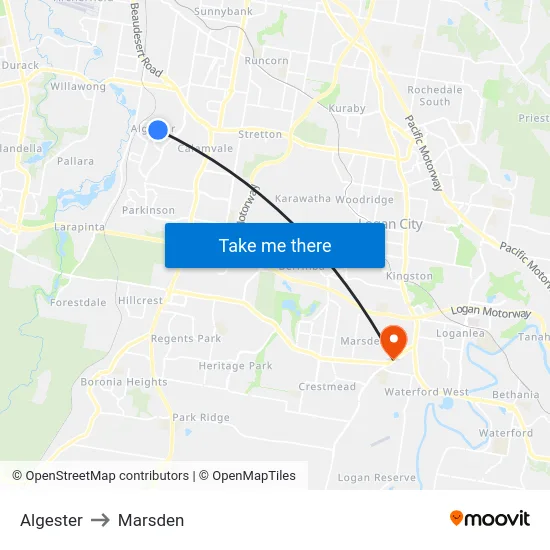 Algester to Marsden map