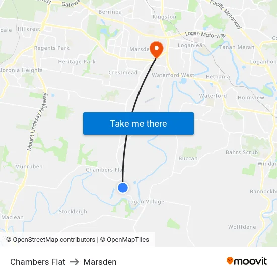 Chambers Flat to Marsden map