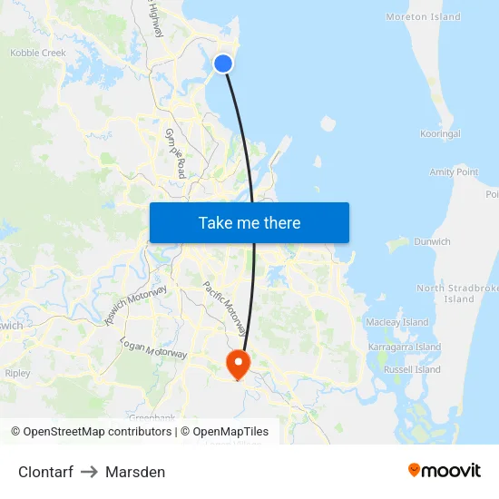 Clontarf to Marsden map