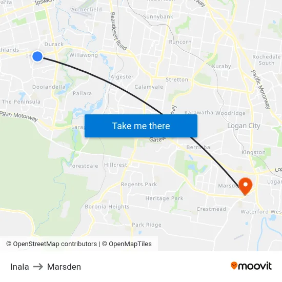 Inala to Marsden map
