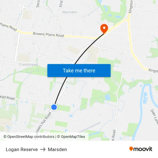 Logan Reserve to Marsden map