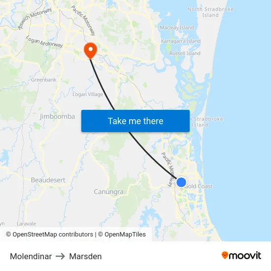 Molendinar to Marsden map
