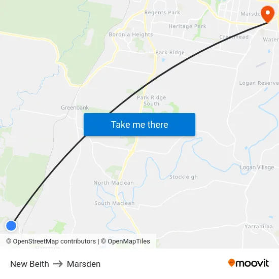 New Beith to Marsden map