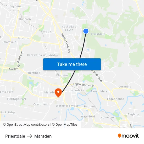 Priestdale to Marsden map