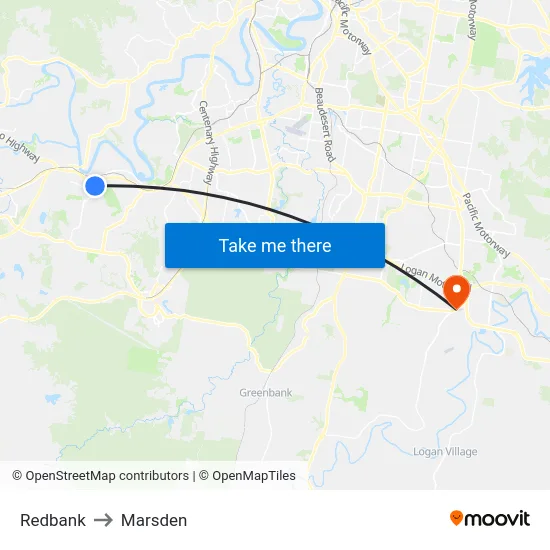 Redbank to Marsden map