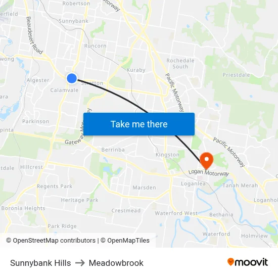 Sunnybank Hills to Meadowbrook map