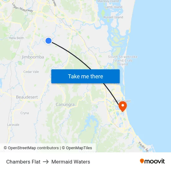 Chambers Flat to Mermaid Waters map