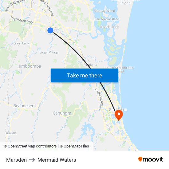 Marsden to Mermaid Waters map