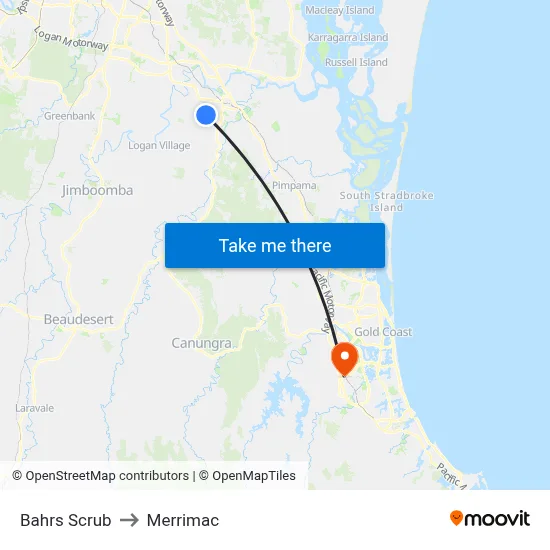 Bahrs Scrub to Merrimac map