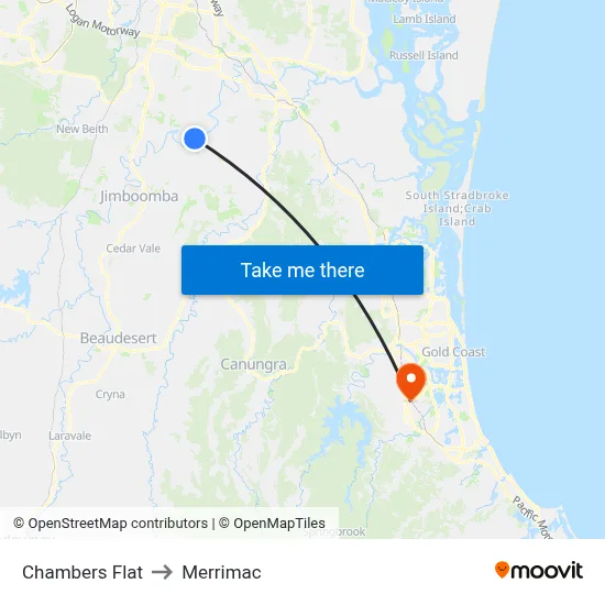 Chambers Flat to Merrimac map
