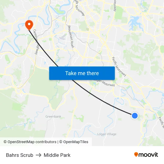 Bahrs Scrub to Middle Park map