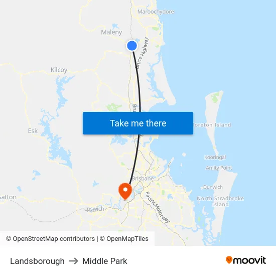 Landsborough to Middle Park map