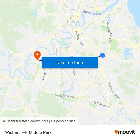 Wishart to Middle Park map