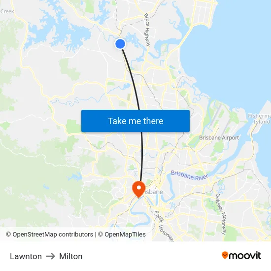 Lawnton to Milton map